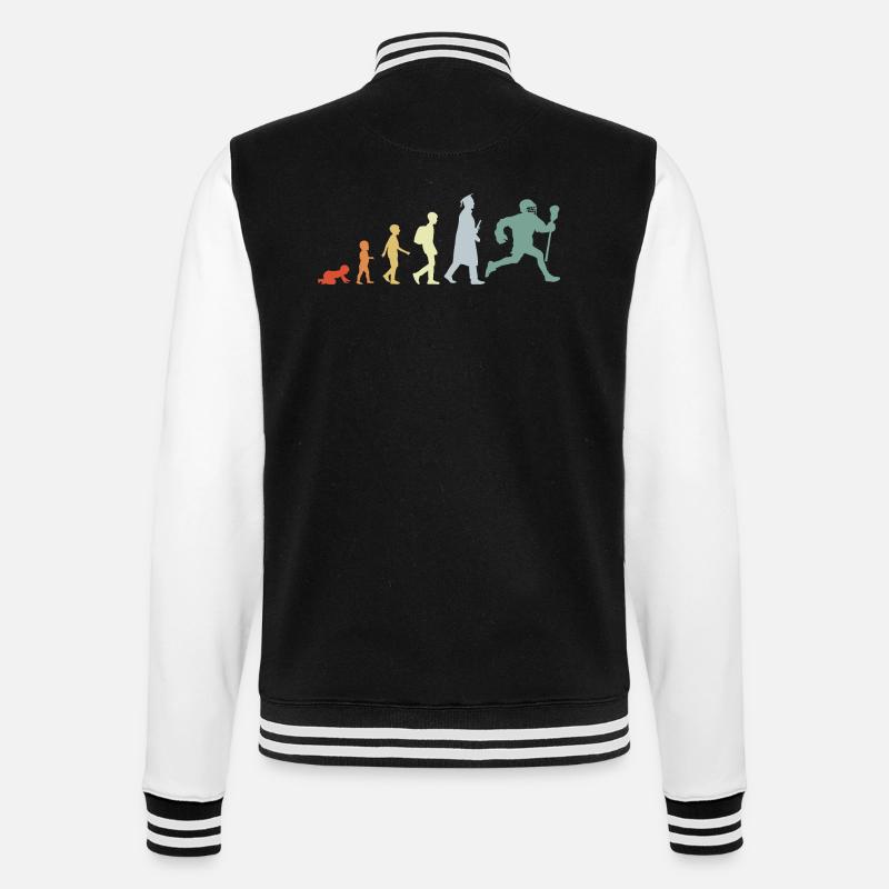 Evolution eines Lacrosse Spielers - College-Sweatjacke - Schwarz/Weiß