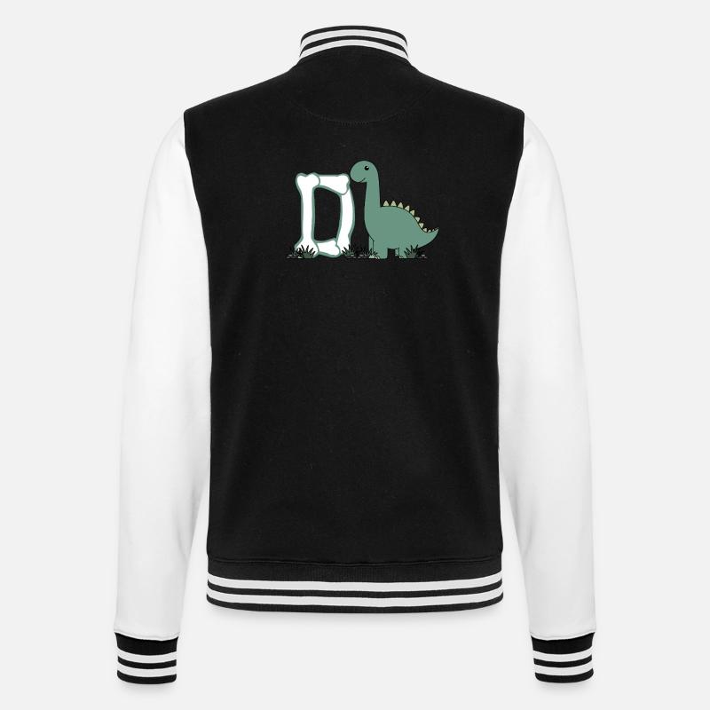 Buchstabe D - College-Sweatjacke - Schwarz/Weiß
