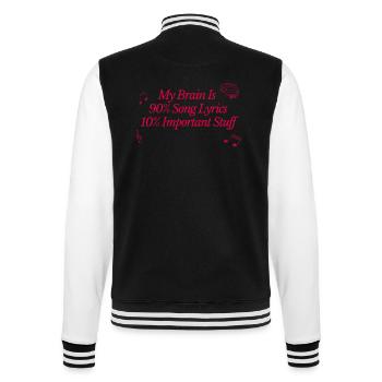 My Brain Is 90% Song Lyrics 10% Important Stuff Fu - College Sweat Jacket - black/white - Back - Marisol (170cm)
