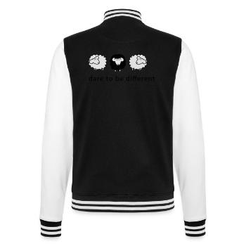 black sheep - College Sweat Jacket - black/white - Back - Marisol (170cm)