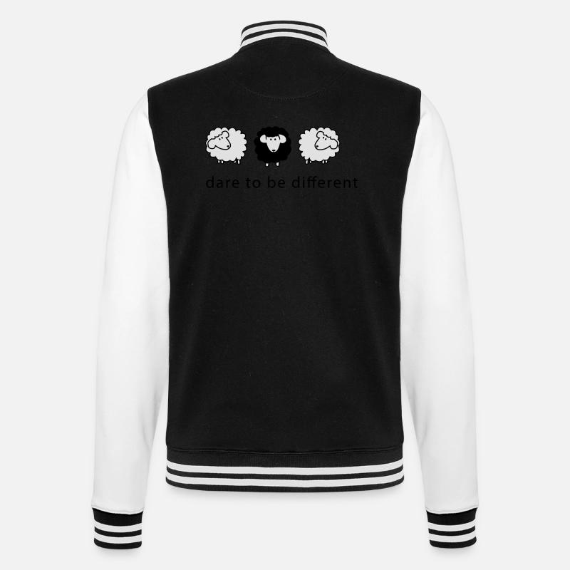 different2 - College-Sweatjacke - Schwarz/Weiß