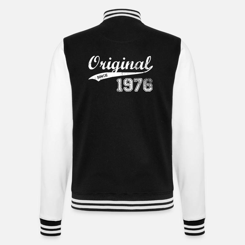 1976 - College-Sweatjacke - Schwarz/Weiß
