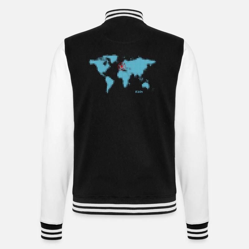 cologne carte du monde - Veste Teddy - noir/blanc