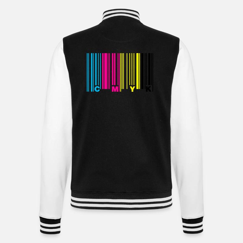 cmyk barcode - College Sweat Jacket - black/white