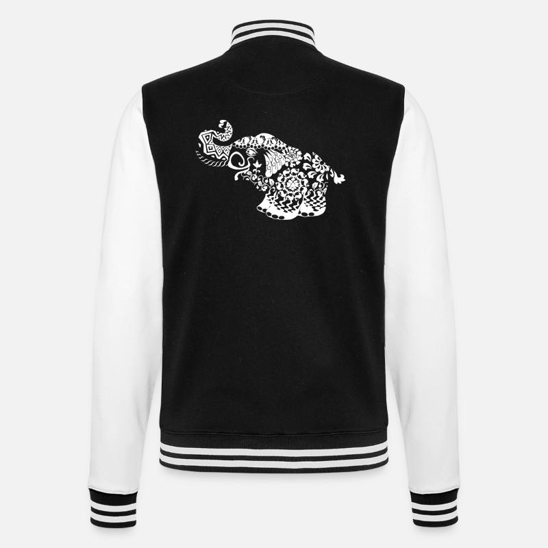 Elephant Blumenranken idée cadeau noir - Veste Teddy - noir/blanc