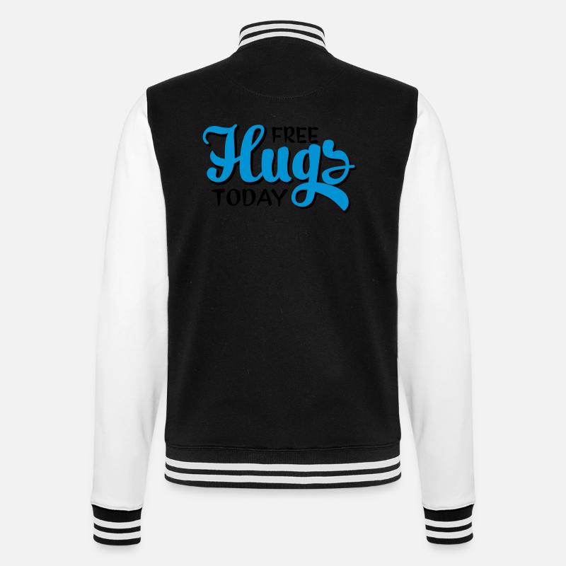 free hugs - College-Sweatjacke - Schwarz/Weiß