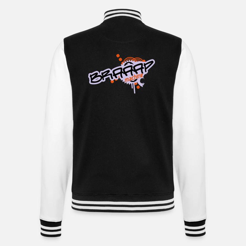 Braaap Machine - College-Sweatjacke - Schwarz/Weiß