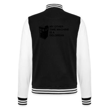 My other Timemachine is a Delorean - College-Sweatjacke - Schwarz/Weiß - Hinten - Marisol (170cm)