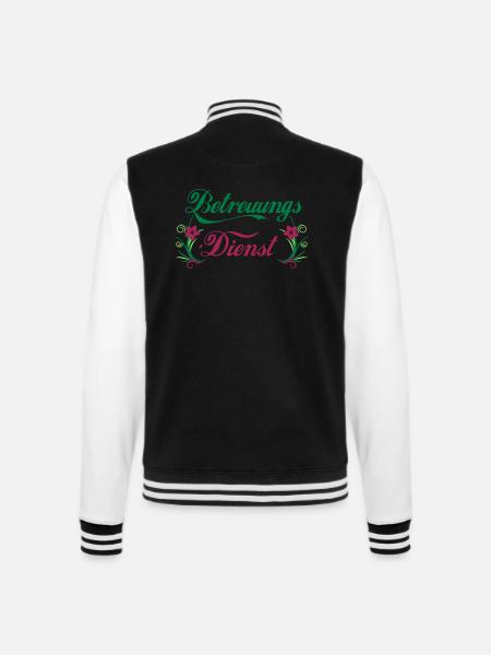 Betreuungs-Dienst Ornament Blume - College-Sweatjacke - Schwarz/Weiß