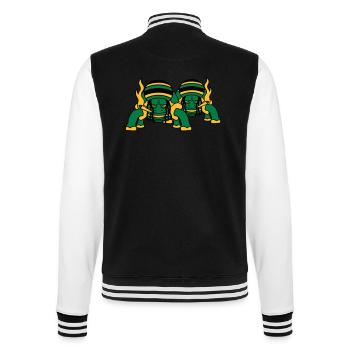 2 freunde team paar kiffer kiffen hanf w - College-Sweatjacke - Schwarz/Weiß - Hinten - Marisol (170cm)