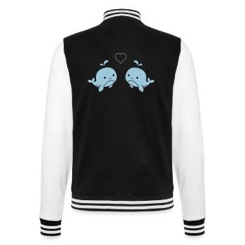baby_wale_verliebt - College-Sweatjacke - Schwarz/Weiß - Hinten - Marisol (170cm)