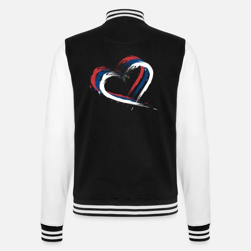 Flagge Serbien - College-Sweatjacke - Schwarz/Weiß
