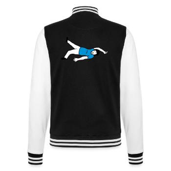 Passed out man design - College Sweat Jacket - black/white - Back - Marisol (170cm)