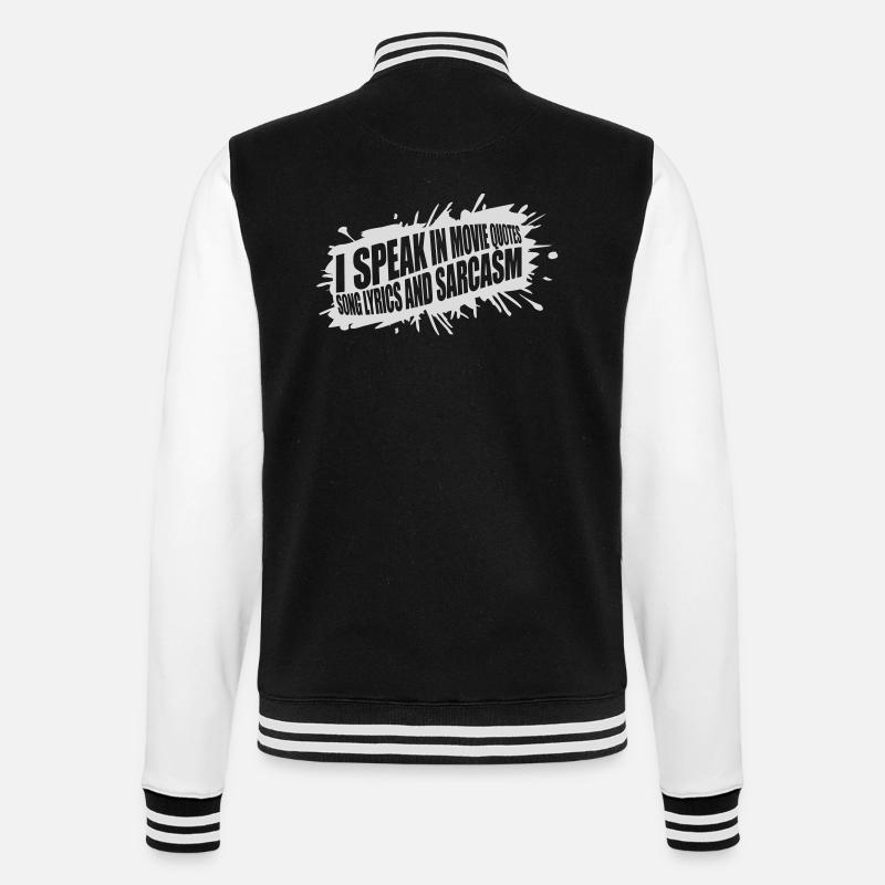 speak lyrics and sarcasm - College Sweat Jacket - black/white