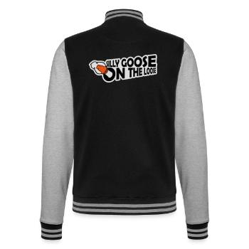 goose on the loose - College-Sweatjacke - Schwarz/Grau meliert - Hinten - Marisol (170cm)