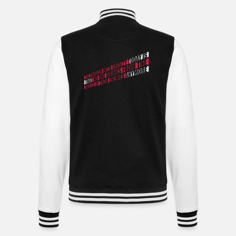 drinks from enemies skulls - College Sweat Jacket - black/white