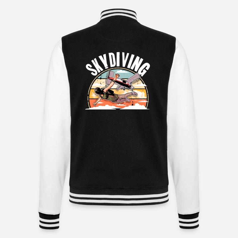 Skydiving Parachuting Parachute - College Sweat Jacket - black/white