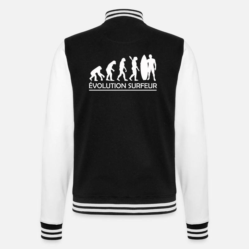 évolution surfeur / cadeau surfeur - Veste Teddy - noir/blanc