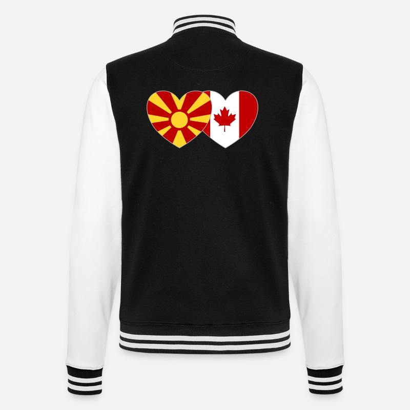 Macédoine Drapeau Canada Cœur - Veste Teddy - noir/blanc