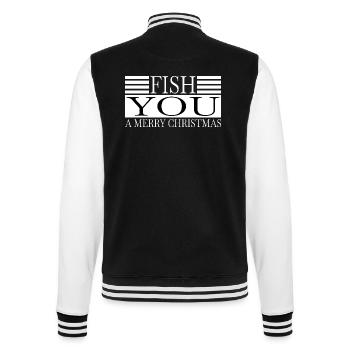 Angling Beards Dino Present Idea Jokes Sea Comic - College Sweat Jacket - black/white - Back - Marisol (170cm)