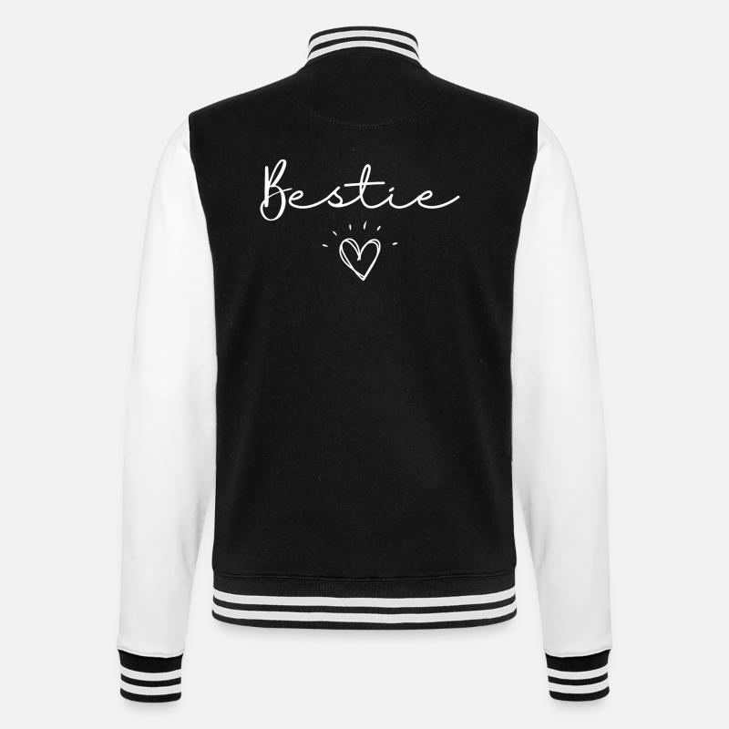 Bestie - College Sweat Jacket - black/white