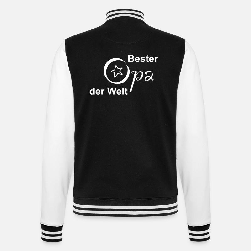 Bester Opa der Welt Design - College-Sweatjacke - Schwarz/Weiß