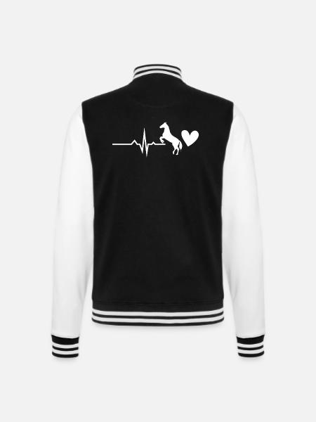 Ich liebe mein Pferd Reitsport Pferdeliebe - College-Sweatjacke - Schwarz/Weiß