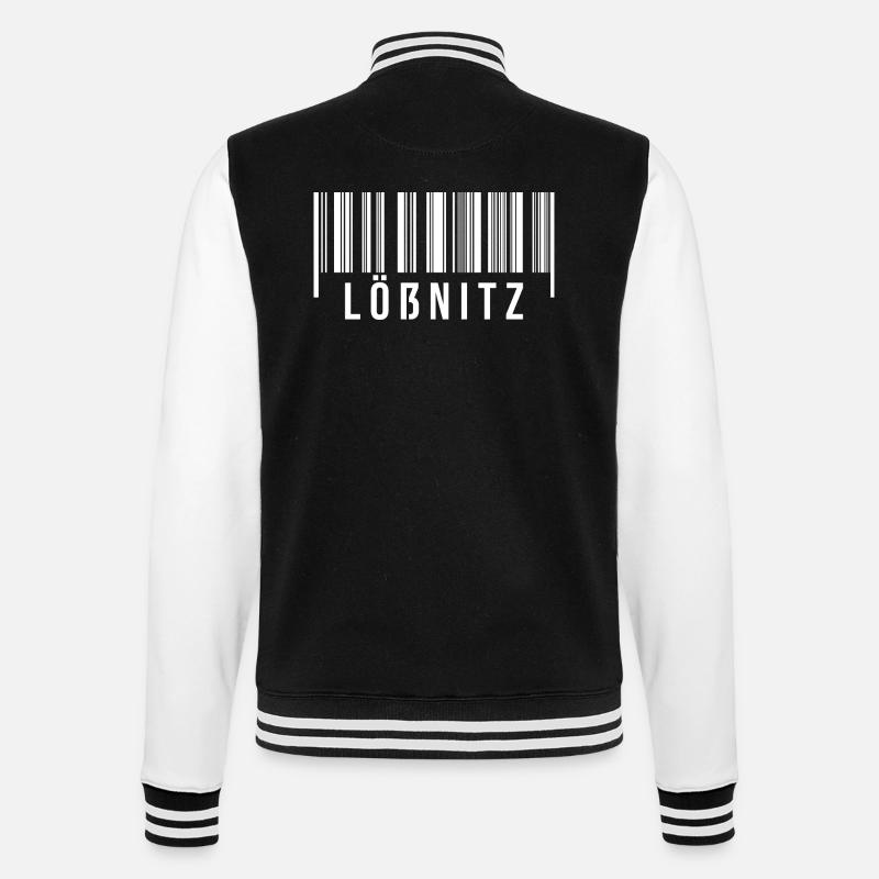 Erzgebirge Strichcode Lößnitz - College-Sweatjacke - Schwarz/Weiß