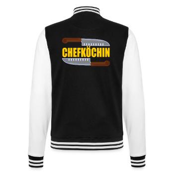 Chefköchin - College-Sweatjacke - Schwarz/Weiß - Hinten - Marisol (170cm)