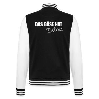 Das Böse hat Titten - College-Sweatjacke - Schwarz/Weiß - Hinten - Marisol (170cm)