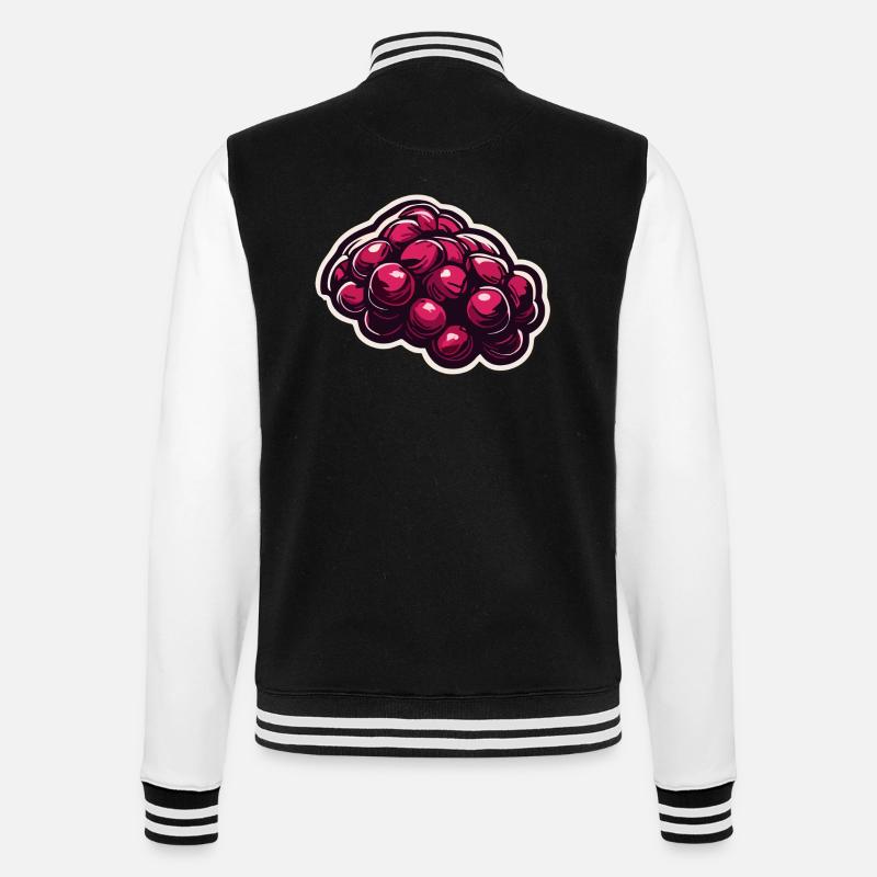 Lebensmittel / Obst / Markt / Vitamine / Design - College-Sweatjacke - Schwarz/Weiß