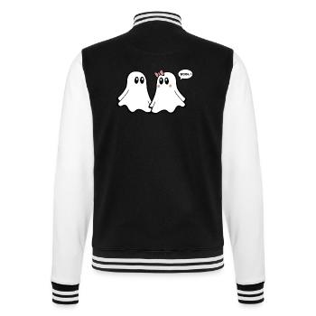 T-shirt fantôme - Couples drôles 03 - Veste Teddy - noir/blanc - Dos - Marisol (170cm)