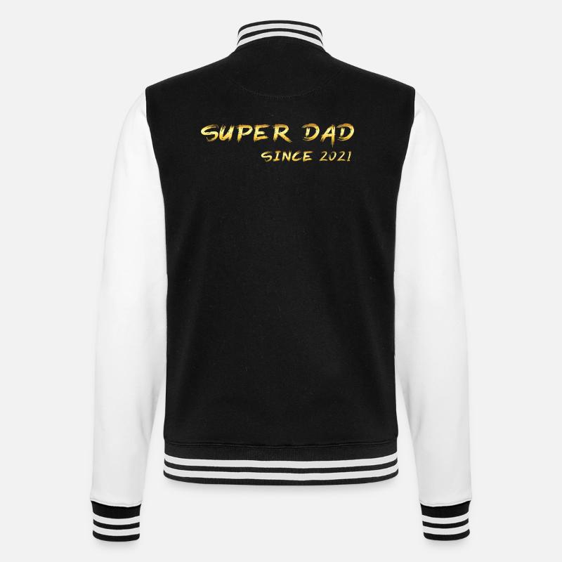 Super Dad since 2021 - College-Sweatjacke - Schwarz/Weiß