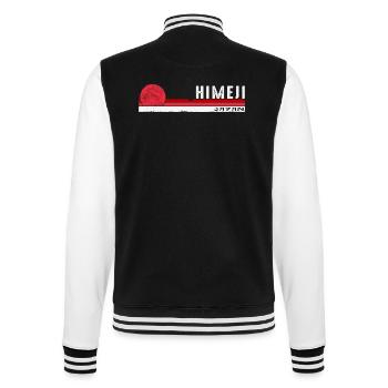 Himeji Japan Retro Souvenir for Asian Lovers Man - College Sweat Jacket - black/white - Back - Marisol (170cm)