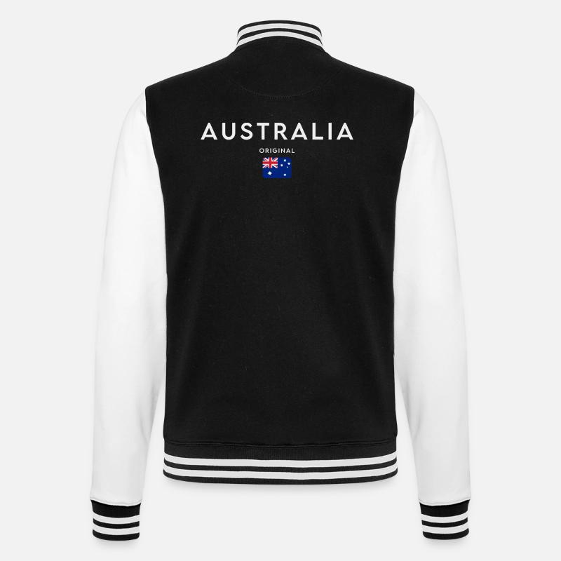 Australian flag, Australian pride - College Sweat Jacket - black/white