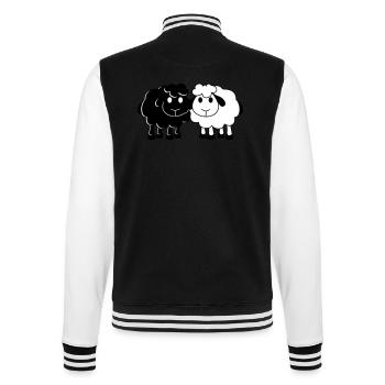 Zwei Schafe Freunde Pärchen 2 Team Crew Klein Baby - College-Sweatjacke - Schwarz/Weiß - Hinten - Marisol (170cm)