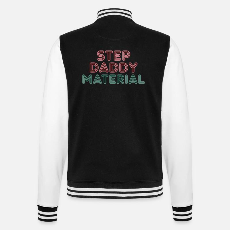 Step Daddy Material 14 - College-Sweatjacke - Schwarz/Weiß