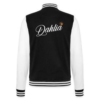 Dahlia Name for Women Kids Toddlers - Dahlia Last - College Sweat Jacket - black/white - Back - Marisol (170cm)