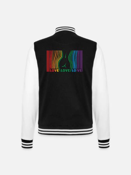 LOVE LOVE LOVE - College-Sweatjacke - Schwarz/Weiß