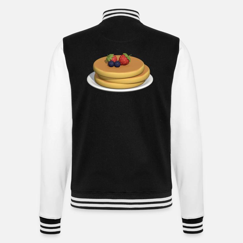 Pancake Stack with Berries - College Sweat Jacket - black/white