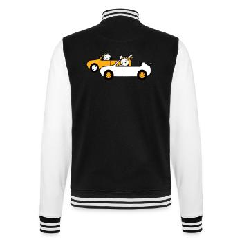 Hase Vogel Küken 2 Auto fahren Team Zwei Freunde - College-Sweatjacke - Schwarz/Weiß - Hinten - Marisol (170cm)