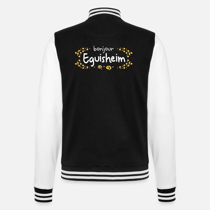 Frankreich Eguisheim text - College-Sweatjacke - Schwarz/Weiß