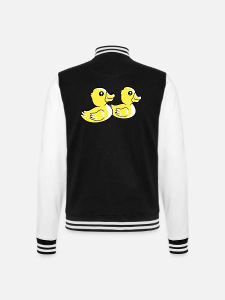 2 ænder svømmevand par to venner hold - College sweatjakke - sort/hvid