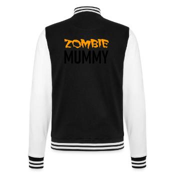 Zombie Mummy - Halloween - Kürbis - Hexe - Horror - College-Sweatjacke - Schwarz/Weiß - Hinten - Marisol (170cm)