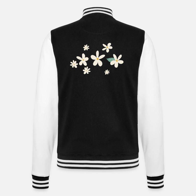 Blumen Gänseblümchen Geschenkidee - College-Sweatjacke - Schwarz/Weiß