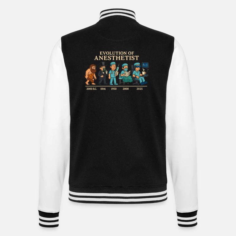 Evolution of anesthesiologists - College Sweat Jacket - black/white