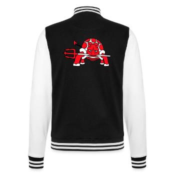 Tortue Diable Enfer Trident Mal Démon Cool - Veste Teddy - noir/blanc - Dos - Marisol (170cm)