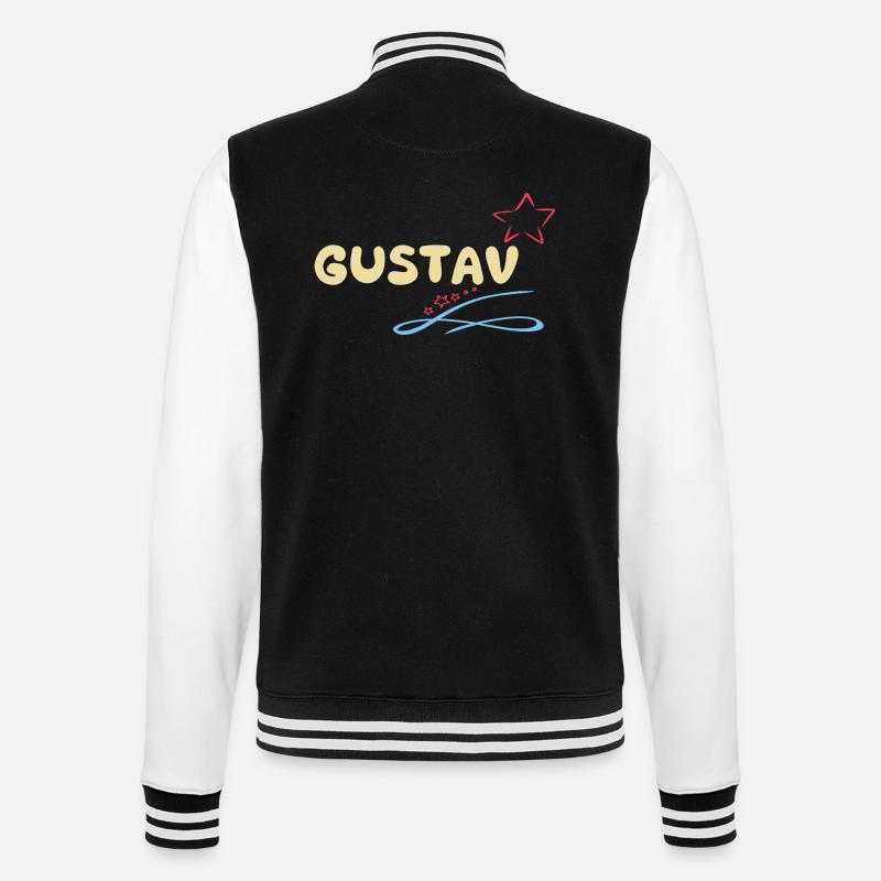 Geschenk Gustav - College-Sweatjacke - Schwarz/Weiß