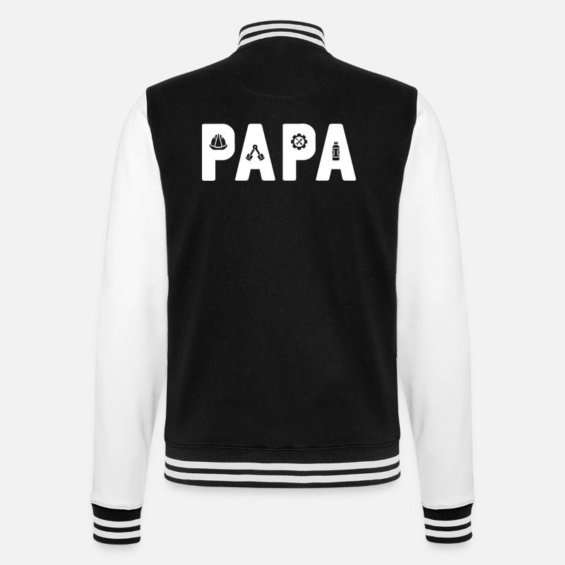 PAPA Engineer : Le papa mécanicien - Veste Teddy - noir/blanc