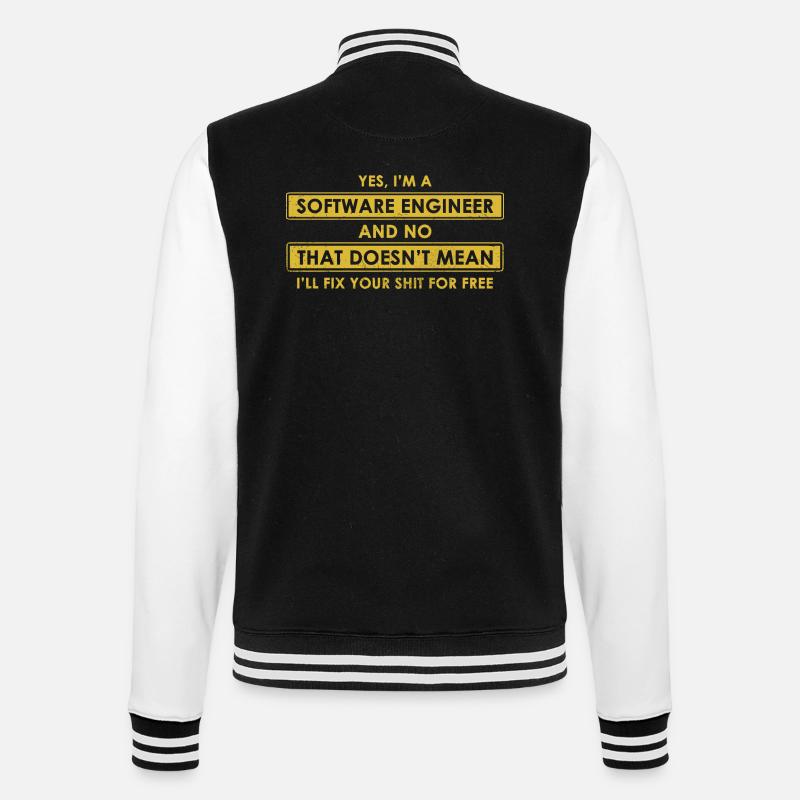 software Engineer - College Sweat Jacket - black/white